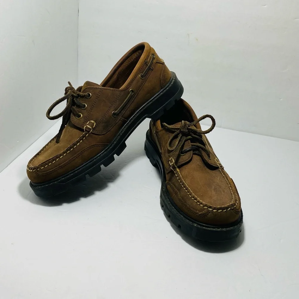 Lee Amazonas men's boat shoes Sz 9M Real Leather Brown Excellent condition